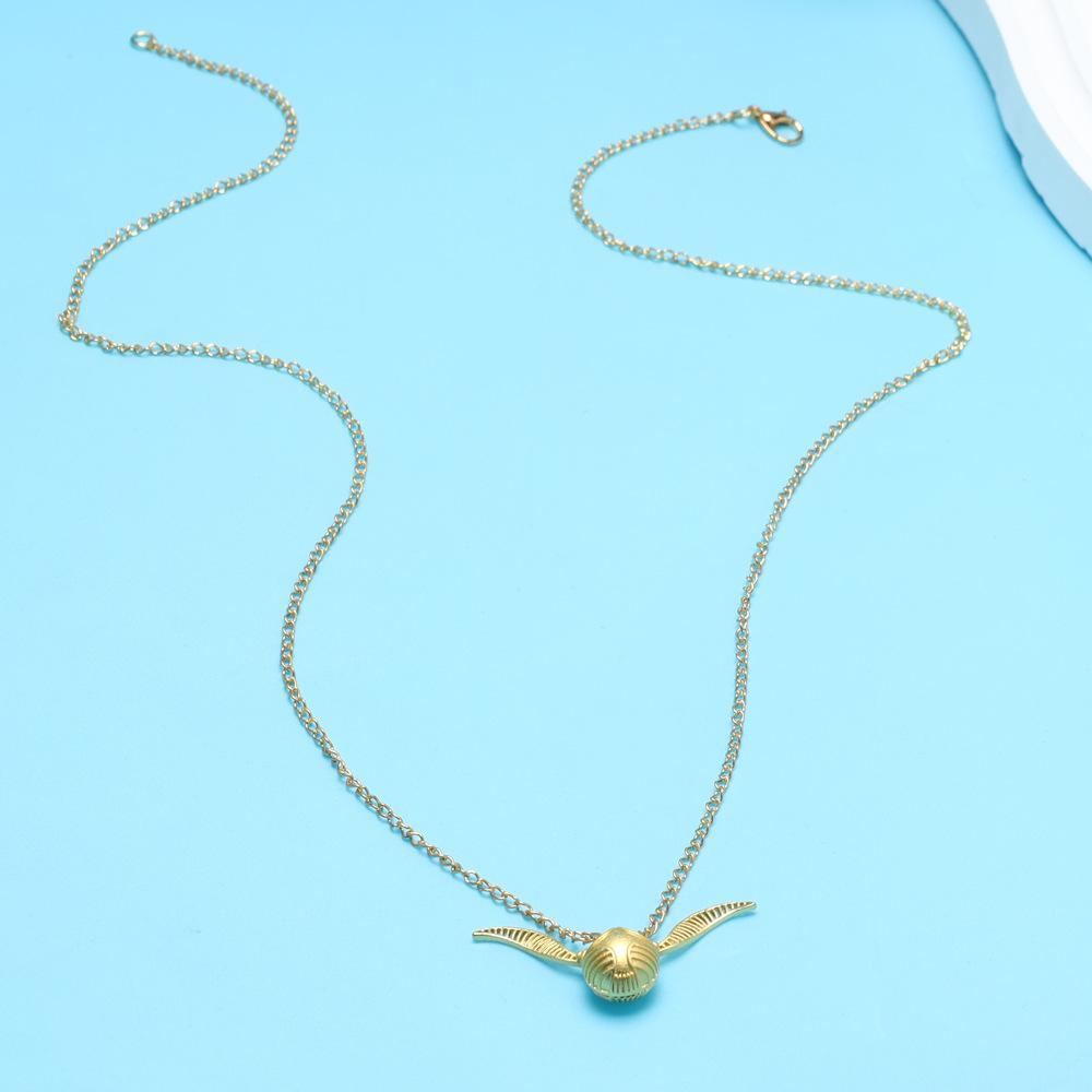 Golden Snitch Wing Necklace, Openable Wing Pendant Magic Academy Clavicle Chain