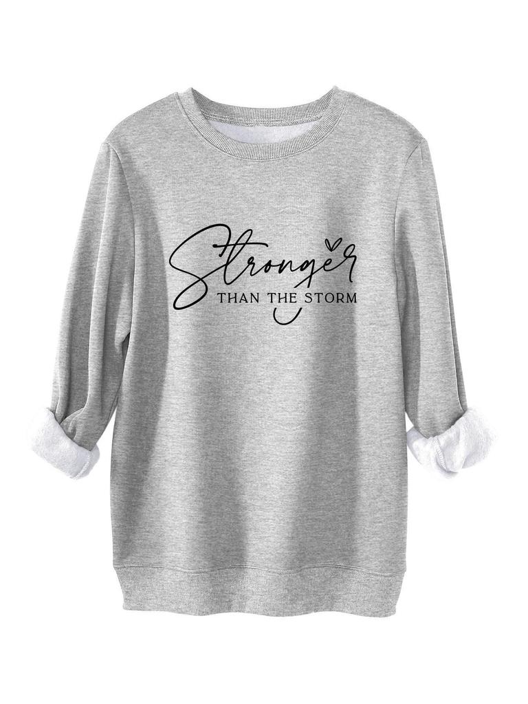 Stronger Than the Storm Women's Plush Hoodie - Thickened Warm Autumn/Winter Style
