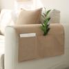 Cotton Linen Fabric Storage Armrest Pad Anti Slip Dustproof Simple Storage Pocket Four Season Universal Sofa Armrest Cover Cloth