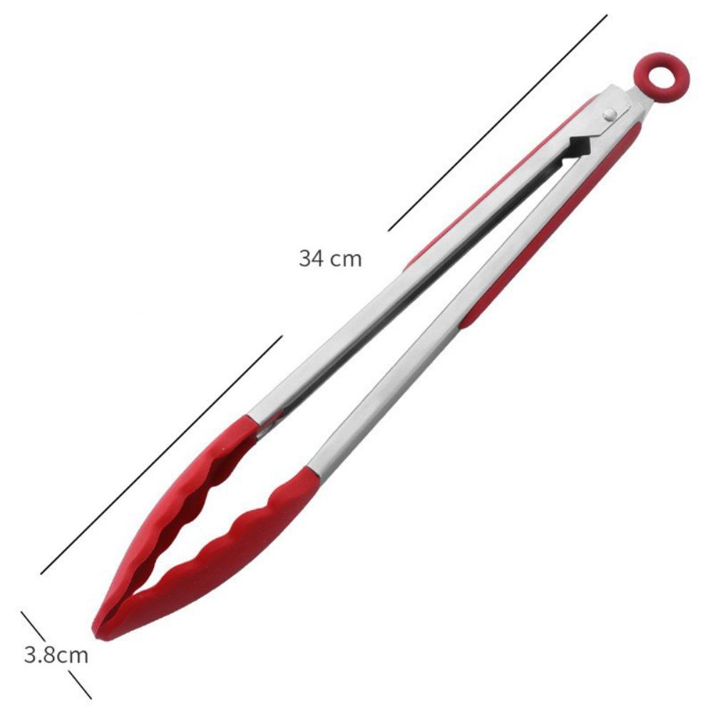 Stainless Steel Food Clip Silicone Cooking Tongs New Barbecue Scissors Clip Set  Outdoor