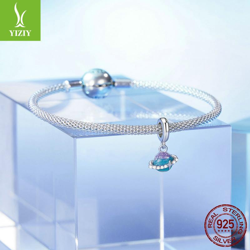 Mini Little Planet Diy Pendant Accessories, Romantic Dream Space S925 Sterling Silver Bracelet Beaded