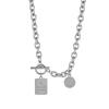Korean Fashion Letter Necklace INS Retro Metal Silver Pendant Charm Clavicle Chain Women Jewelry Accessories