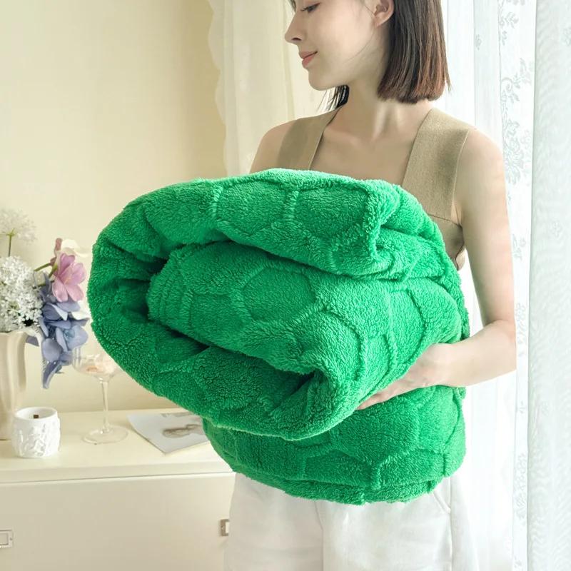 2025 New Modern Simple Tafu Velvet Milk Velvet Blanket Double Sided Jacquard Football Grid Thickened Cover Blanket Gift Blanket