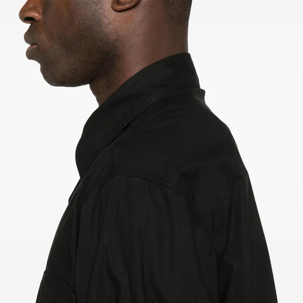 Stone Island Badge Polo Long Sleeve Shirt Men shirts Black K1S1512000-15S0003-V0029