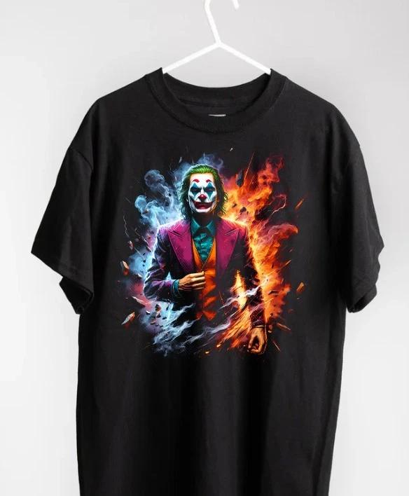 The Joker unisex Black TShirt cotton movies comics joker graphic tee L