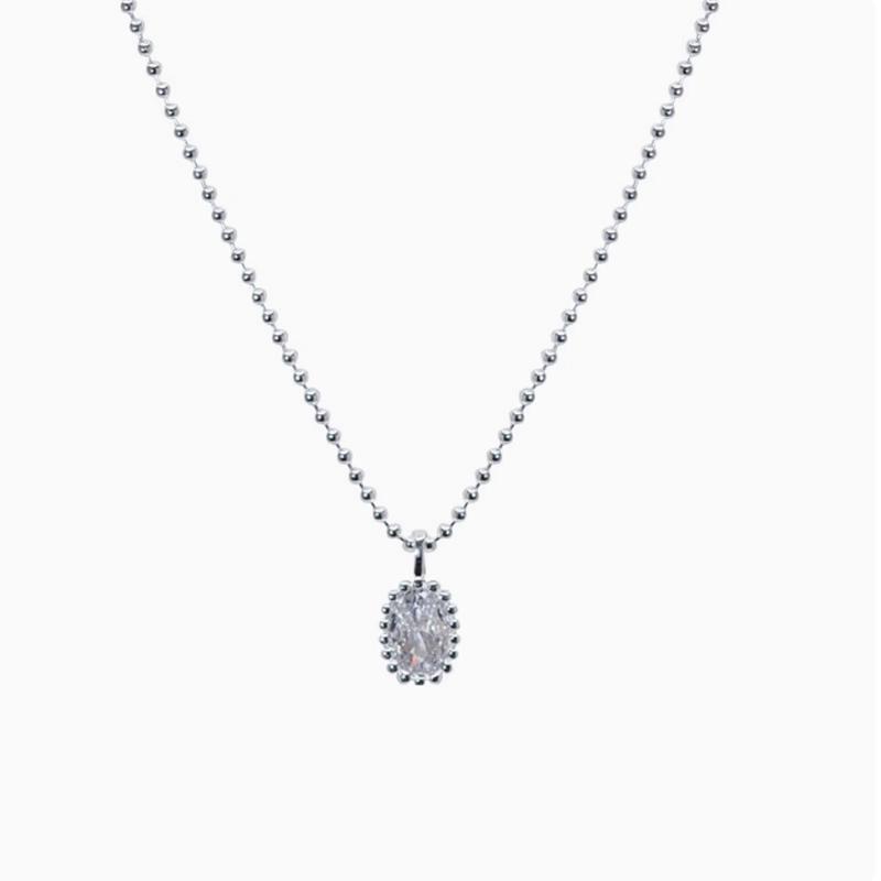 

Popular 925 Sterling Silver Luxurious Elliptical Zircon Water Drop Necklace For Women Fine Jewelry Wedding Party Birthday Gift