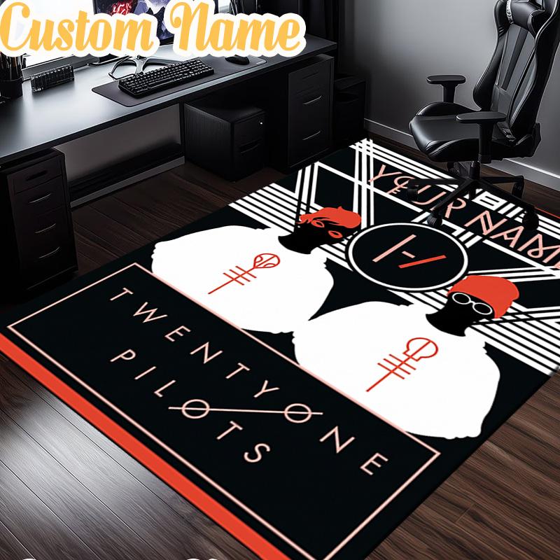 Custom Name Twenty One Pilots Music Evolution Rug, Office Rug, Chair Rug, Carpet for Living Rooms, Doormat Game Rug Home Decor Christmas Gifts