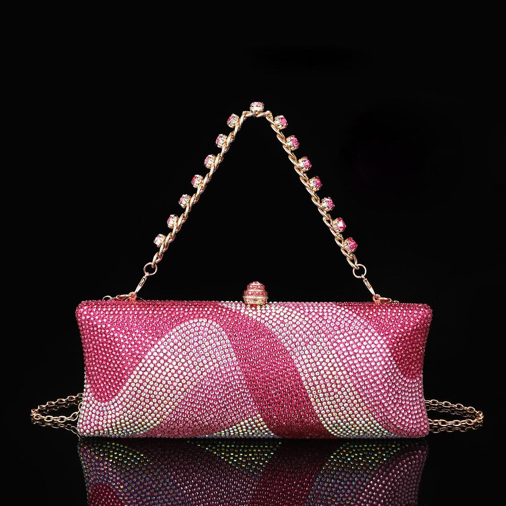 WHTUOHENG Damen Kristall Abend-Clutch Tasche Luxus Strass Handtasche Dame Steine Clutches Edelstein Braut Hochzeit Party Geldbörse