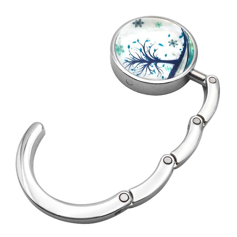 Kreativer runder Muschel Falt-Handtaschenhaken - Flacher Clip Aufhänger für Tischkante Taschenzubehör