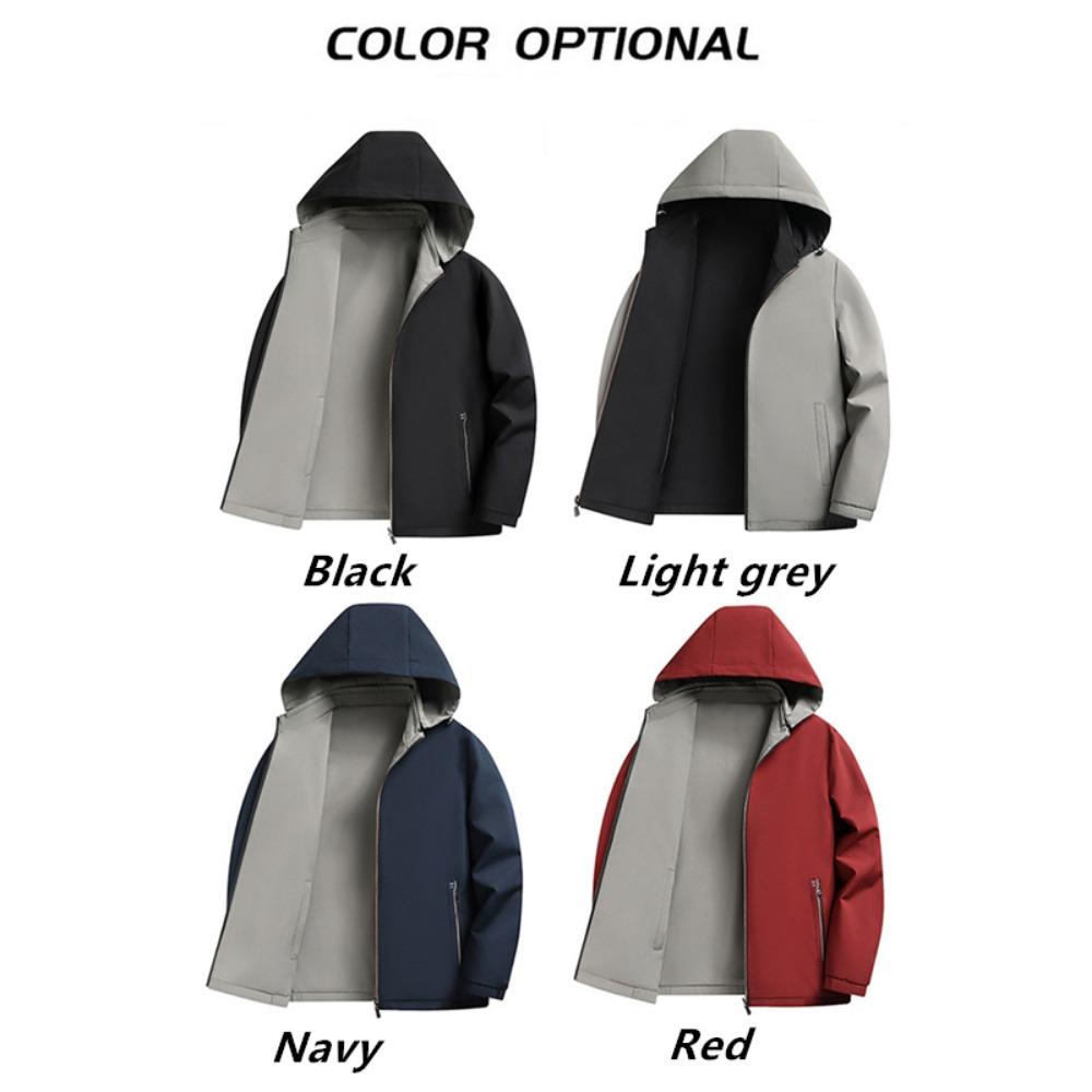 New Outdoor Men's Sports Solid Color Leisure High-grade Middle-aged and Elderly Wear Reversible Baseball Jacket