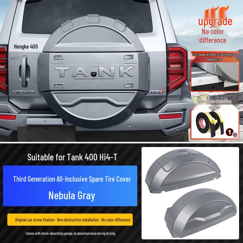 Tank 400 Hi4-T Mecha Spare Tire Cover with Lights - Full Coverage & Original Car Color