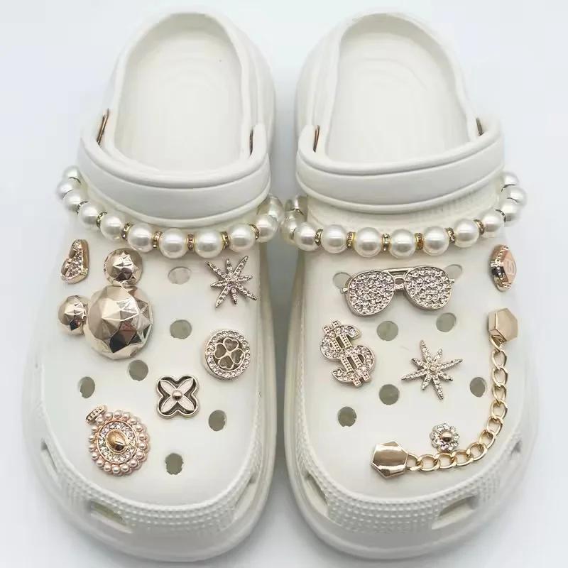New Fashion Pearl Butterfly Flower Shoe Buckle Children Ladies Cute Cave Shoes Accessories Removable Shoe Buckle Set Hot Sale