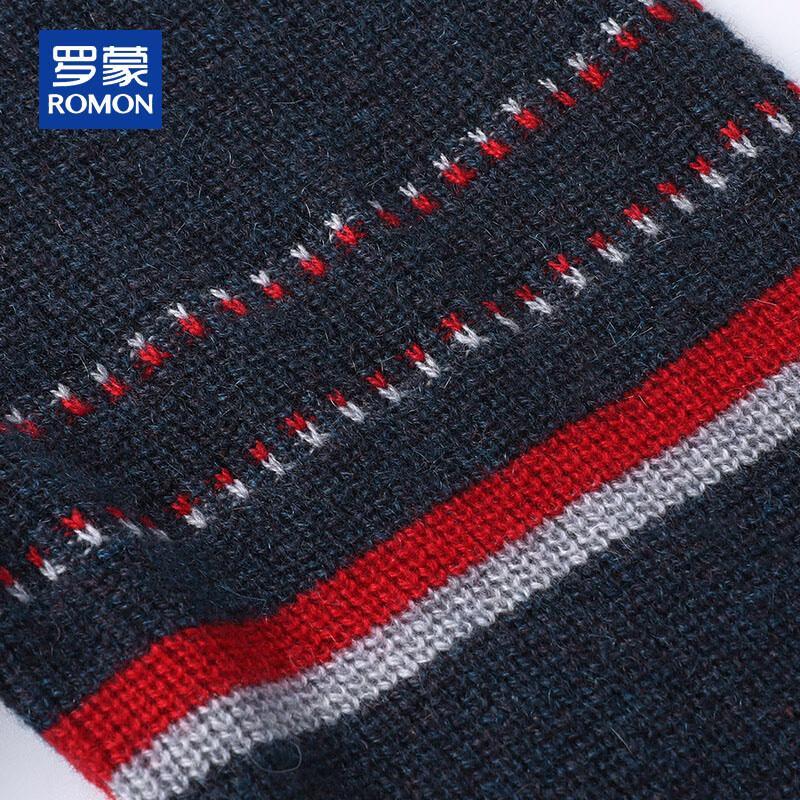 ROMON Men's Thick Pure Cashmere Round Neck Pullover Sweater