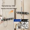 Movable Suction Cup Mop Clip Wall-Mount Storage Rack