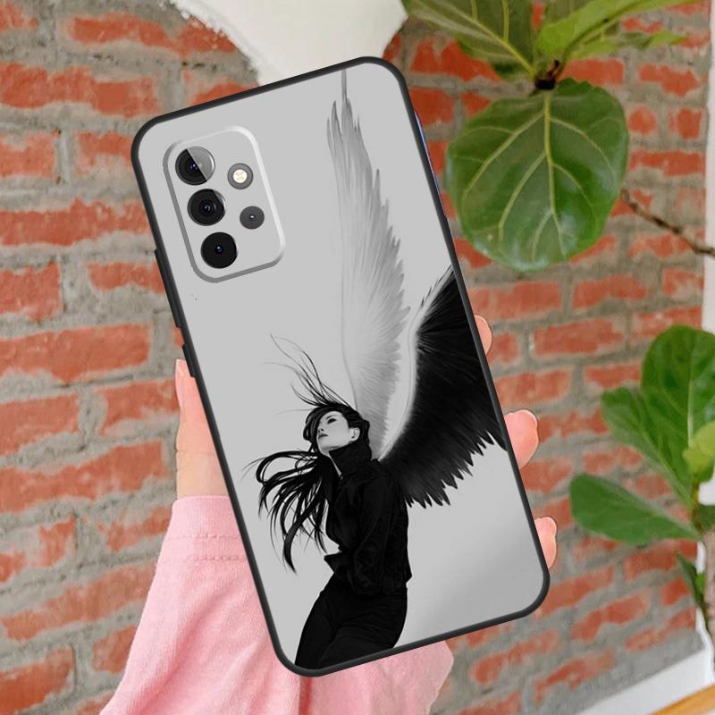Angel Wings Heart Phone Case For Samsung Galaxy A54 A34 A14 A55 A35 A25 A15 A52 A32 A12 A51 A71 A13 A33 A53