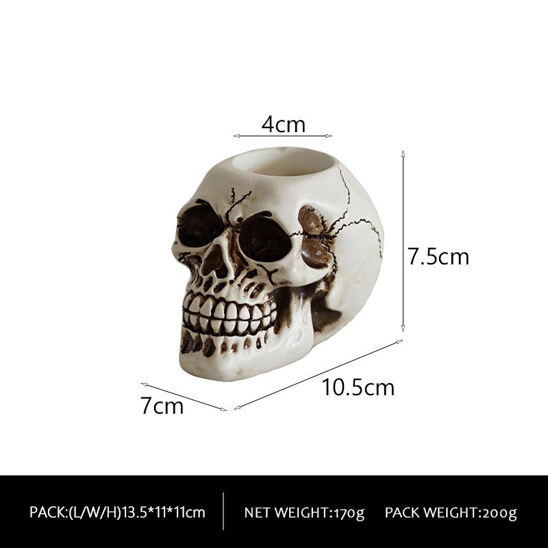 Skull Candle Holder Ornament Atmosphere Decoration Script Killing Props Halloween Home Resin Crafts