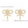 Diga D Inlaid Diamond Tassel Pearl Stud Earrings - Women's High-End Fashion, Original Steel Stamp Design