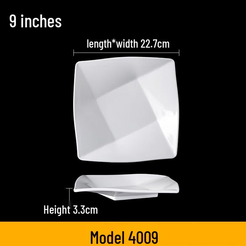 RuHan Melamine Square Dinner Plate