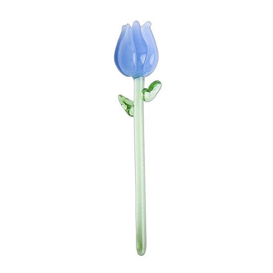 

Mini Glass Flower Ornament Handmade Miniature Collectible Tiny Colored Glass Flower Flower Decoration for Table Centerpiece H