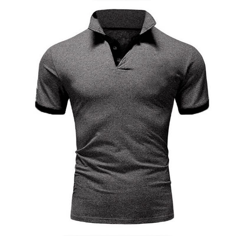 Herren T-Shirt Casual Polo Kurzarm T-Shirt Einfarbig Sport Top Mann Revers Weiß Schwarz Polos Shirts