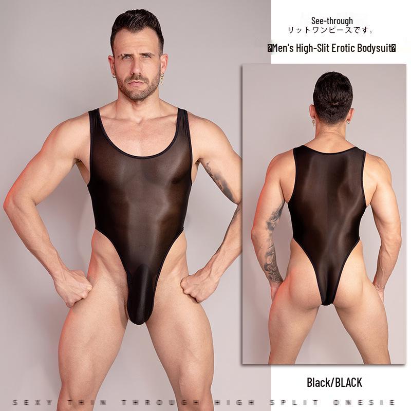 Desire Men's Silky Smooth Bodycon Bodysuit - Comfortable, High Elasticity, Body Shaping Lingerie