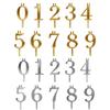 10pcs Birthday Cake Candle Holder Set 0-9 Number Steady Birthday Cake Topper Decorations Metal Number Candle Holders