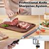 Professional Knife Sharpener with 6 Whetstones 360 Degrees  Rotation Flip Design Fixed Angle Stainless Steel Kitchen