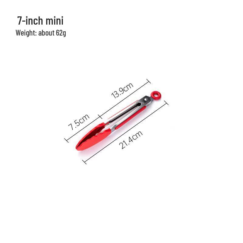 Anvelo Mini Stainless Steel Silicone Food Tongs 7 Inches