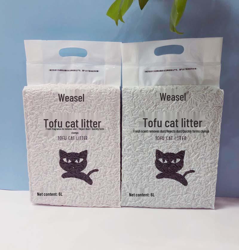 Green Tea Activated Carbon Tofu Cat Litter - 6L, Dust-Free, 2mm, Deodorizing Pet Supplies