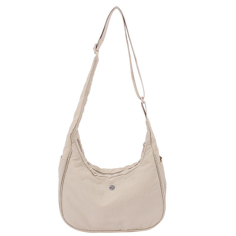 

women casual crossbody bag large-capacity solid color versatile shoulder bag, Japanese artistic student tote bag