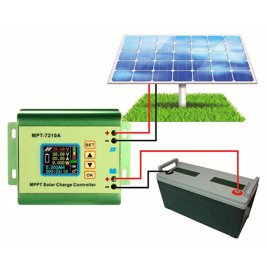 LCD MPPT DC-DC Solar-Laderegler für Lithium-Batterie 24V / 36V / 48V / 60V / 72V Batteriepaket Ausgang 0-10A
