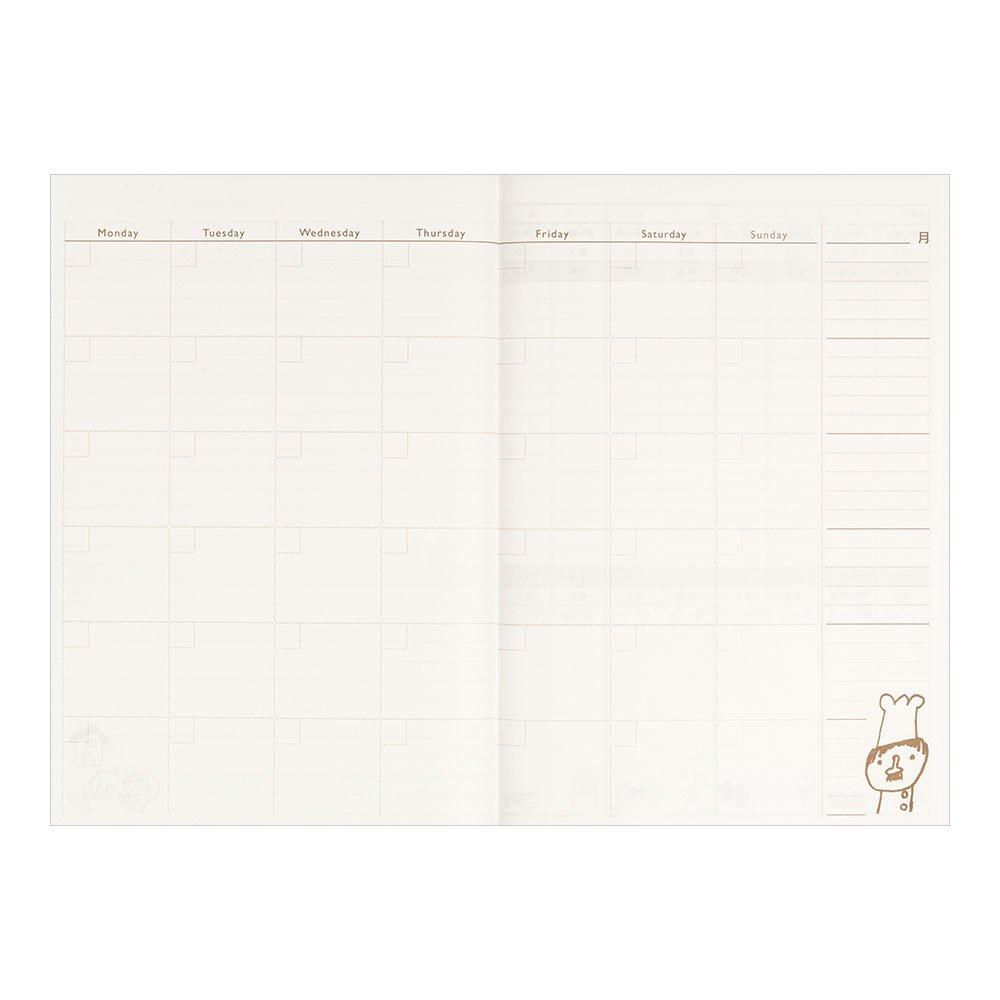 DESIGNPHIL MIDORI Household Account Book A5 Monthly Chef Pattern 12266006 + Weekly,