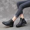Fashion GKTINOO Winter Genuine Leather Ankle Boots Round Toe 2024 Handmade Lady Soft Flat Shoes Comfortable Side Zip Short Boot