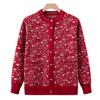 Mom Wears Fashionable Sweater Jacket New Style Grandma Wears Floral Knitted Cardigan Middle-aged Ladies High-end Cardigan Top