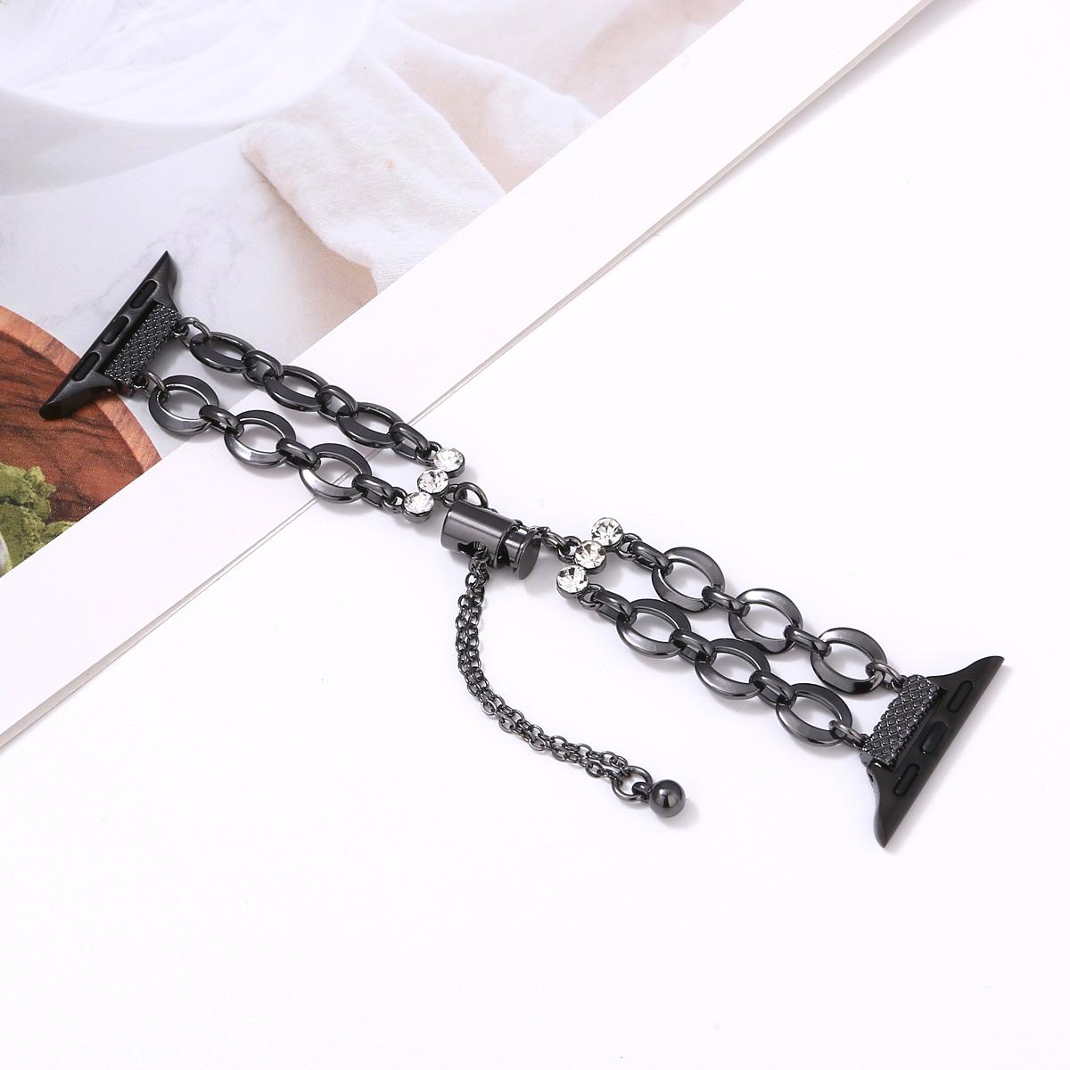 

Двойной браслет для часов для Apple Watch Series 10 9 8 7 SE 6 5 4 3 2 1 42 мм 41 мм 40 мм 38 мм Запасной ремешок Black