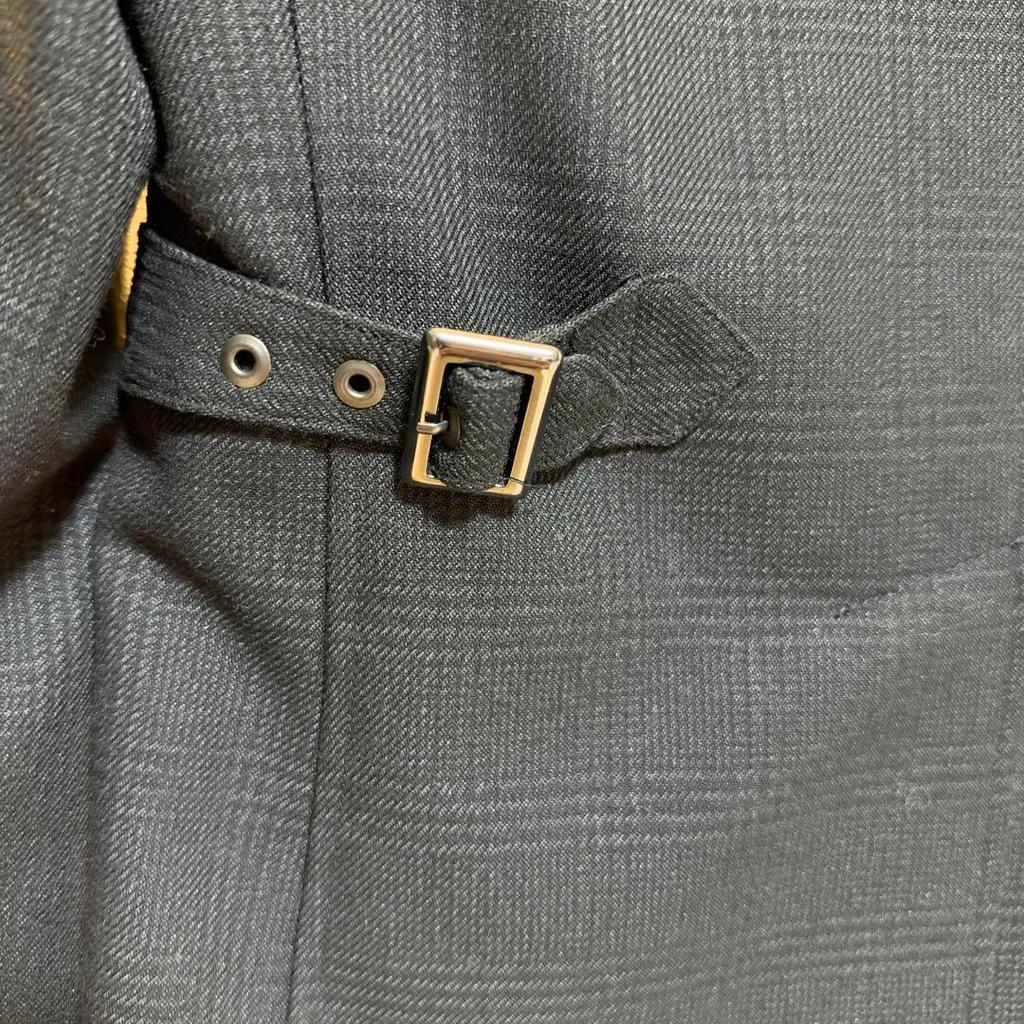 Used Good Condition P.S.FA Perfect Suit Stainless Steel Collar Coat Plaid Pattern