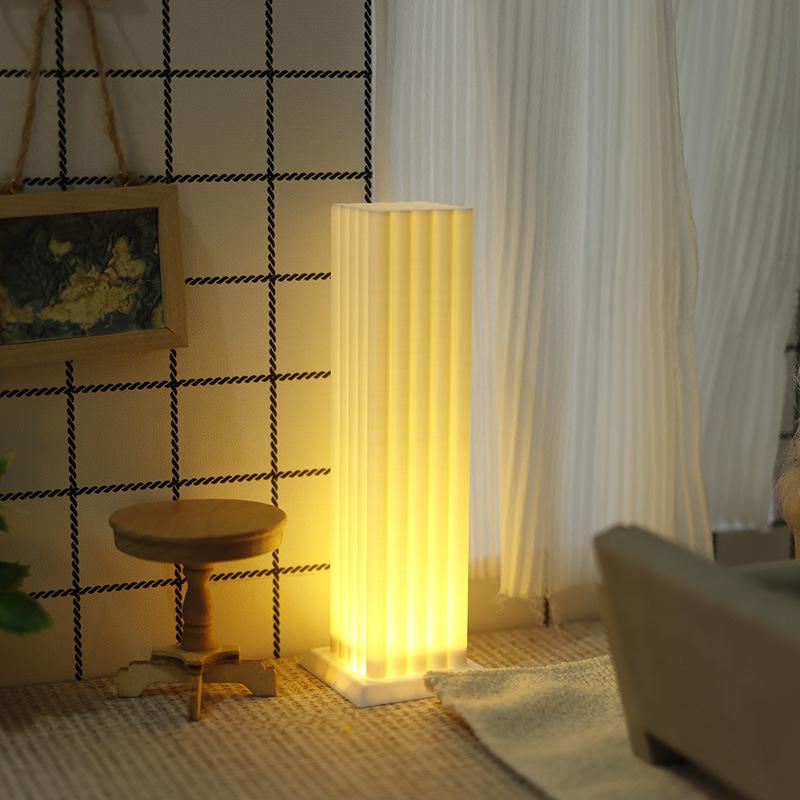 1/12 Dollhouse Simulation Led Floor Lamp Model Dollhouse Living Room Bedroom Decoration Dolls House Micro Scene Ornament