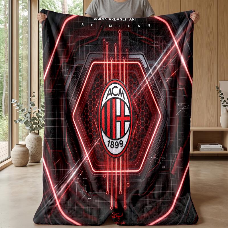 AC Milan Theme blanket Soft Flannel Blanket Plush Throw Blanket Cozy Sofa Bed Blanket for Home Decor