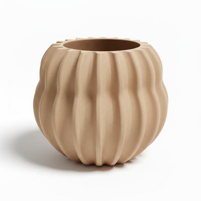Modern Beige Barrel-shaped Plant Pot