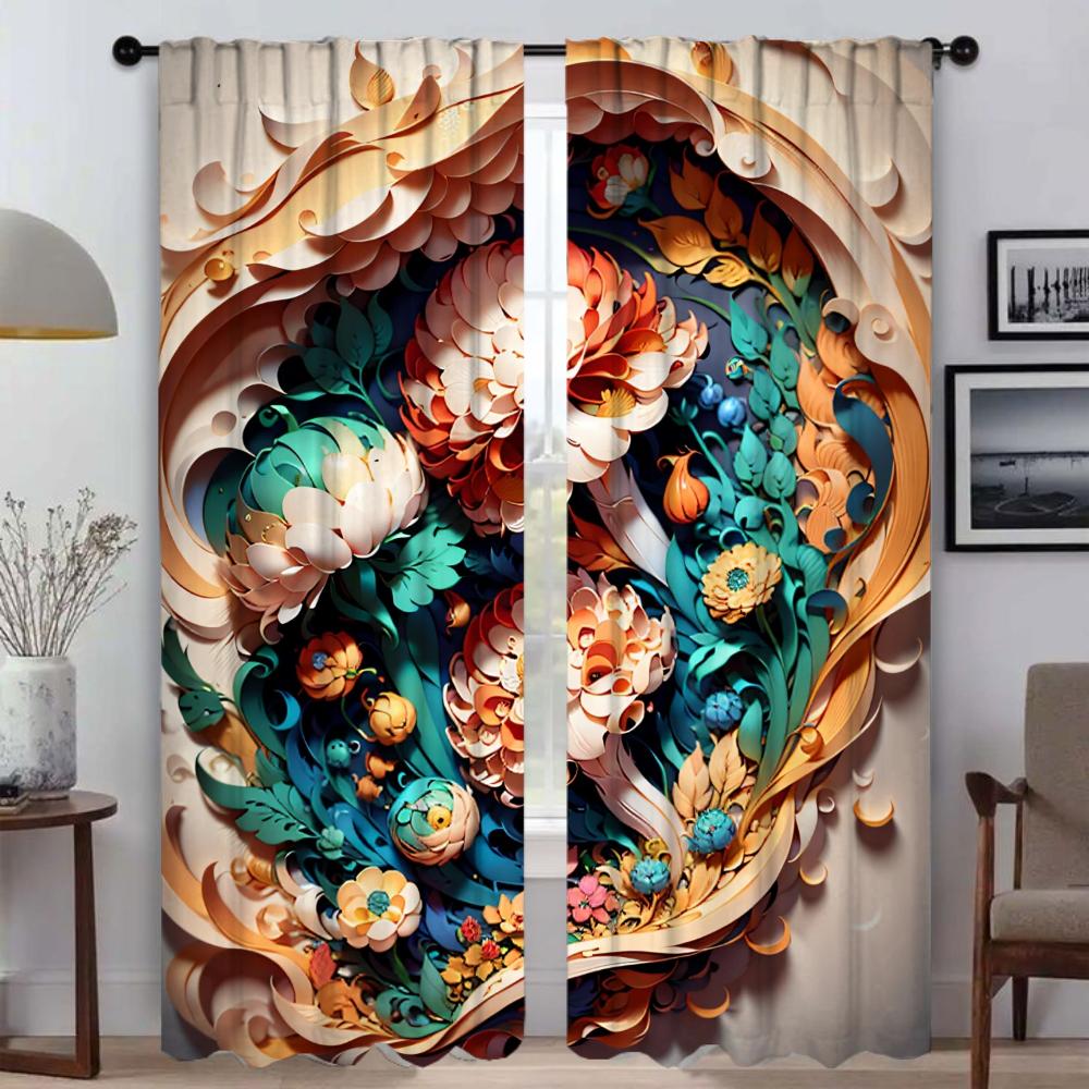 3D Printing Kitchen Curtains for Camera Partition Blackout Curtain for Room 2 Panel Home Interior Curtains Blinds Shades Living