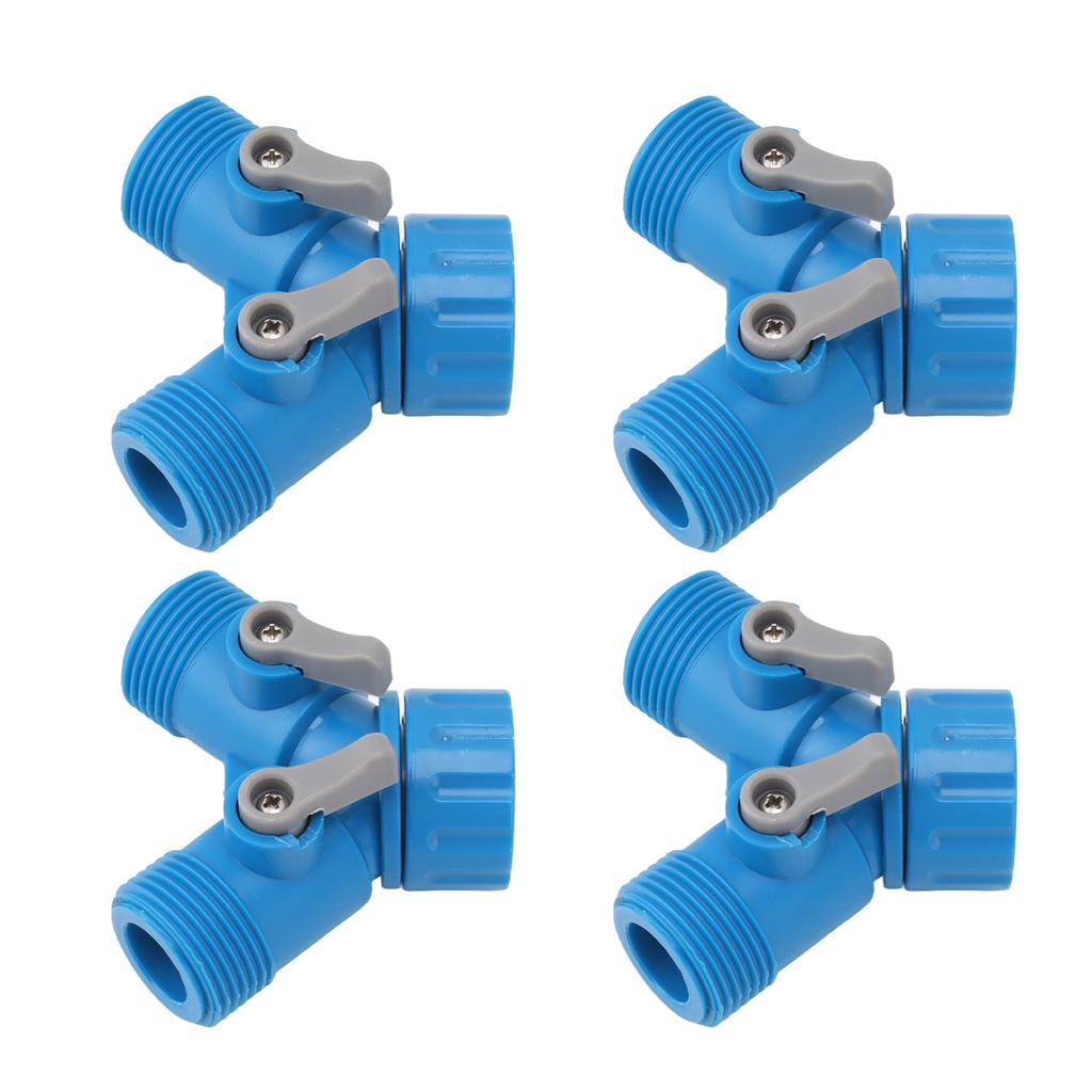 Raccordo a Y a 2 vie 2 valvole connettore per tubo da giardino rubinetto standard 4 pezzi