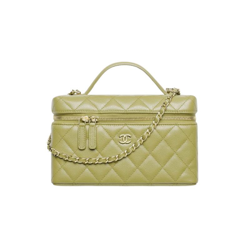 

Chanel 25k Золота фурнітура Шкіра корови Сумка через плече Жіноча Зелена Box(Basic Set+Box) зелений
