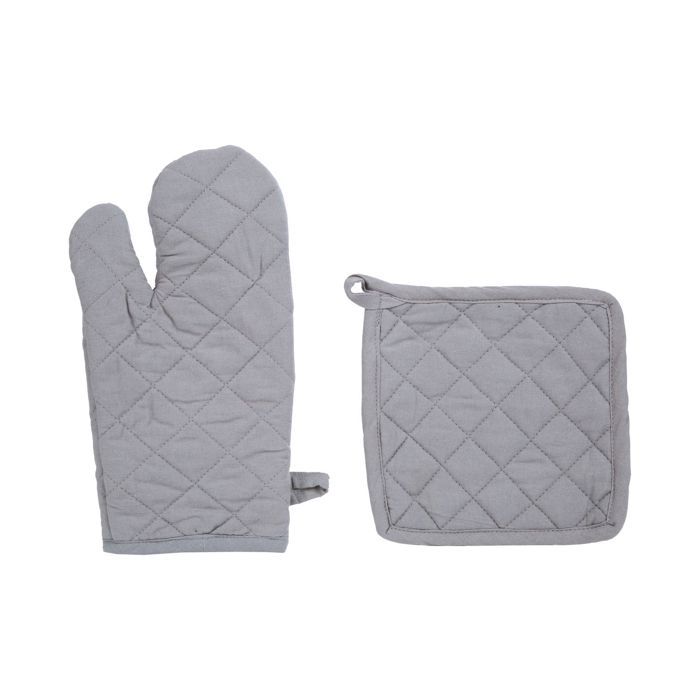 Gant et manique coton gris H30cm - Atmosphera createur d'interieur