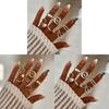 Geometric Light Face Ring Set With Spiral Design For Women Fashion Jewelry