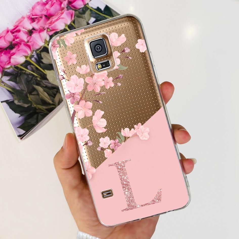 

For Samsung Galaxy S5 Case SM-G900F S 5 Cover Fashion A Z Letters Clear Silicone Soft Funda For Samsung S5 Neo i9600 Bumper 5.1 Samsung S5 G900F