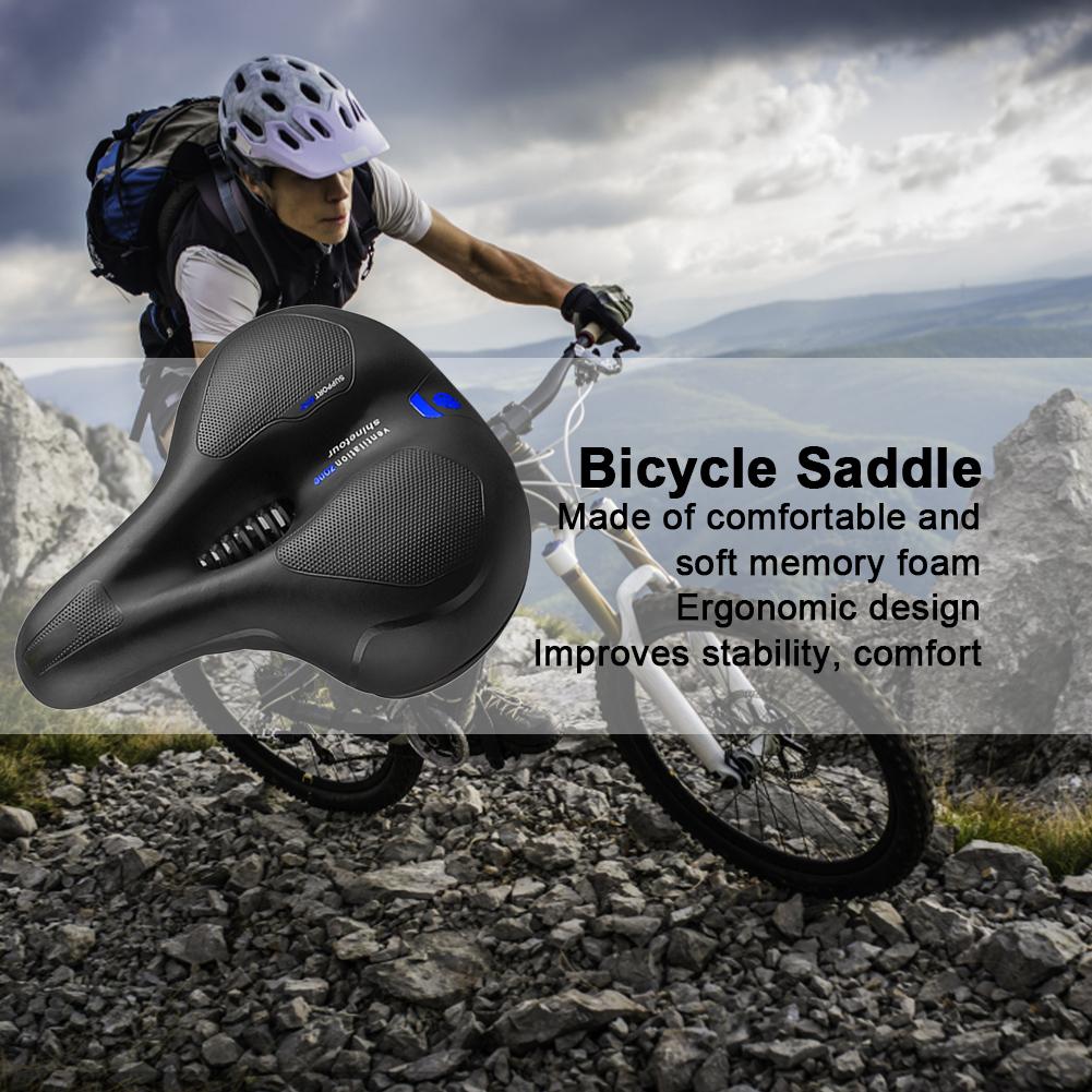 MTB Bicycle Seat Breathable Big Butt Bike Seat Shock Absorbing Touring Saddle Comfortable Bicycle Saddle for Ridng Mountain Bike