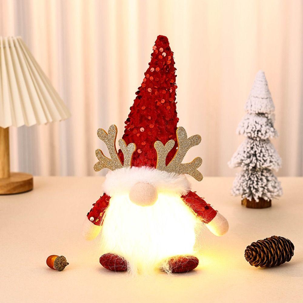 Cute Christmas Luminous Gnomes Doll Plush Christmas Gnomes Toys  Xmas Home Decor