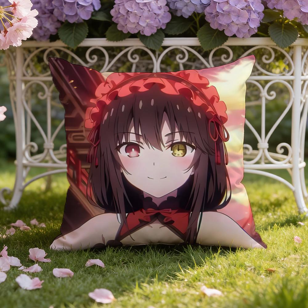 Anime D-Date A Live Cushion Cover Home & Car Dual-Scene Pillow Cover: Reversible for Premium Comfort