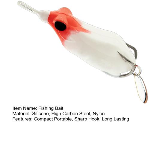 Fishing Lure Artificial Bait with Drainage Holes Realistic Looking Vibrant Color Sharp Hook Frog Fake Lure Bait Fishing Tackle