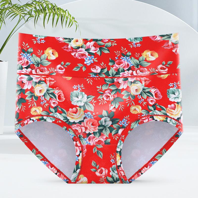 

Женские трусы-слипы с высокой посадкой и принтом, с антибактериальной ластовицей из хлопка с графеном - Сексуальное, дышащее нижнее белье с контролем живота 6XL [80-95 kg]